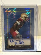 2025 LEAF METAL FOOTBALL KAM DAVIS BLUE PULSAR AUTOGRAPH 4/4 FLORIDA STATE