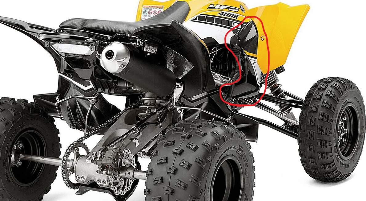 YAMAHA YFZ450R YFZ 450R BLACK RIGHT SIDE RADIATOR SHROUD AIR GUIDE 2014