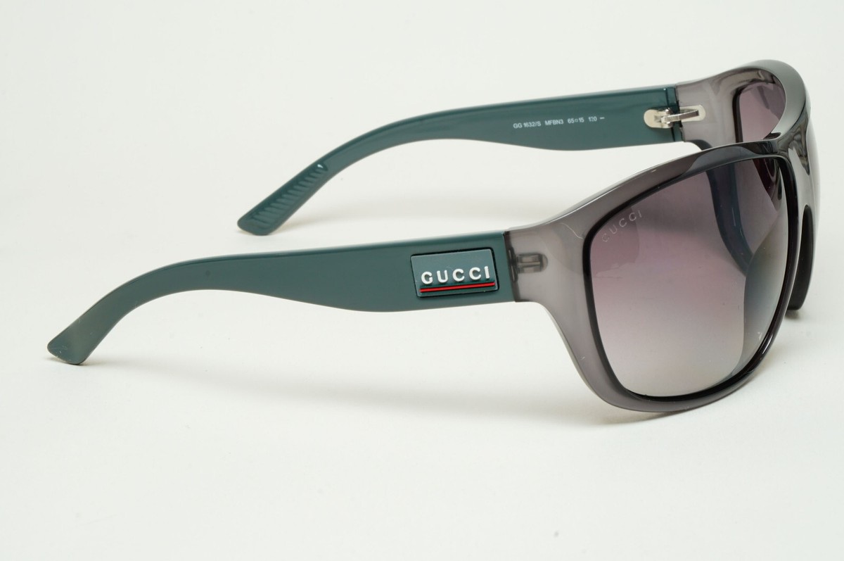 Gucci Sunglasses 2006 Vintage Grey Wrap Green GG 1632/S MFBN3