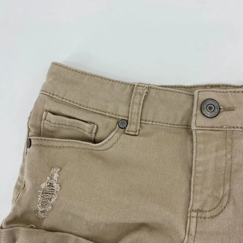 Shorts jeans azul asfalto feminino júnior tamanho 3 bege corte desgastado 2" - Imagem 4 de 4