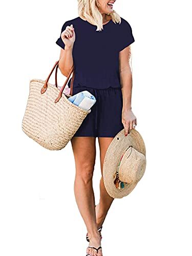 Strampler für Damen Sommer 2024 lässig elegant One Piece XX-Large marineblau - Bild 3 von 4