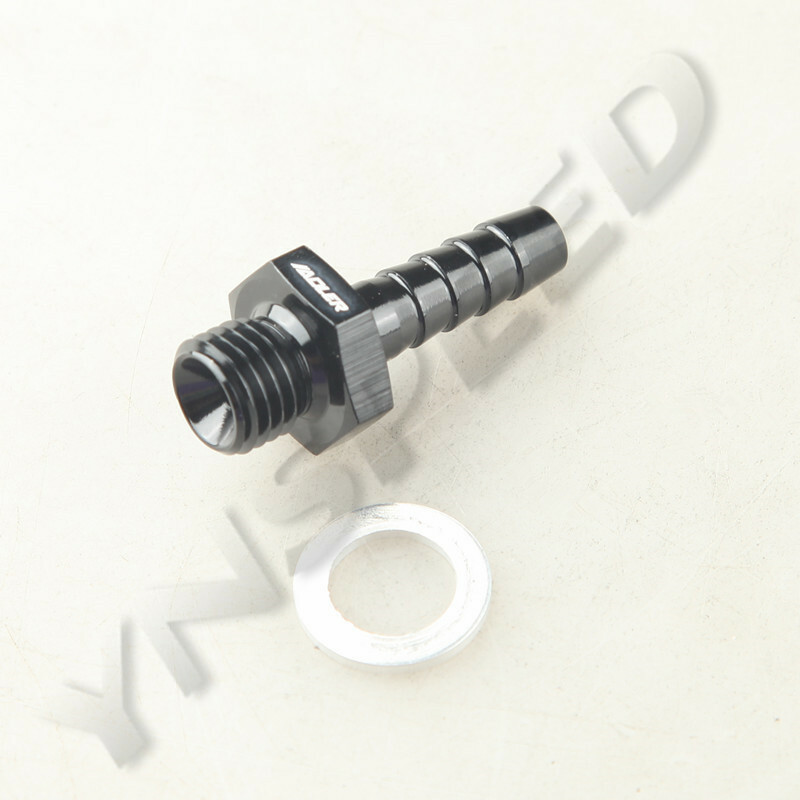Aluminum Fuel Pump Inlet Hose Barb Fitting Adapter M10 12 14 18 Bosch