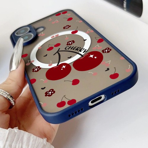 Case For iPhone 16 Pro Max 15 14 13 12 mini 11 Cherry Magsafe Magnet Matte Cover - Picture 11 of 20