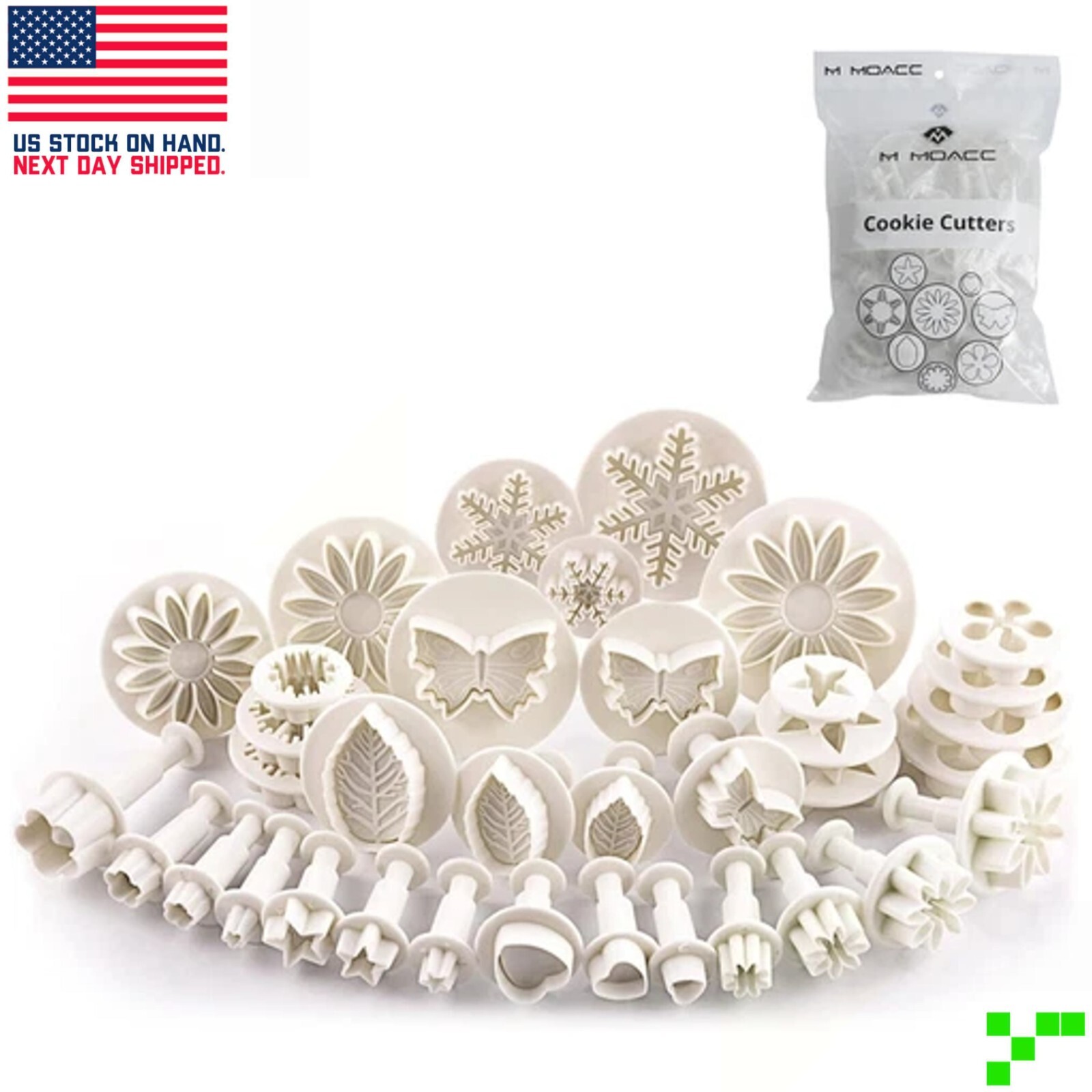 36 pc Pastry Cutters Tool SugarCraft Cake Decorating Mold Fondant Icing Plunger