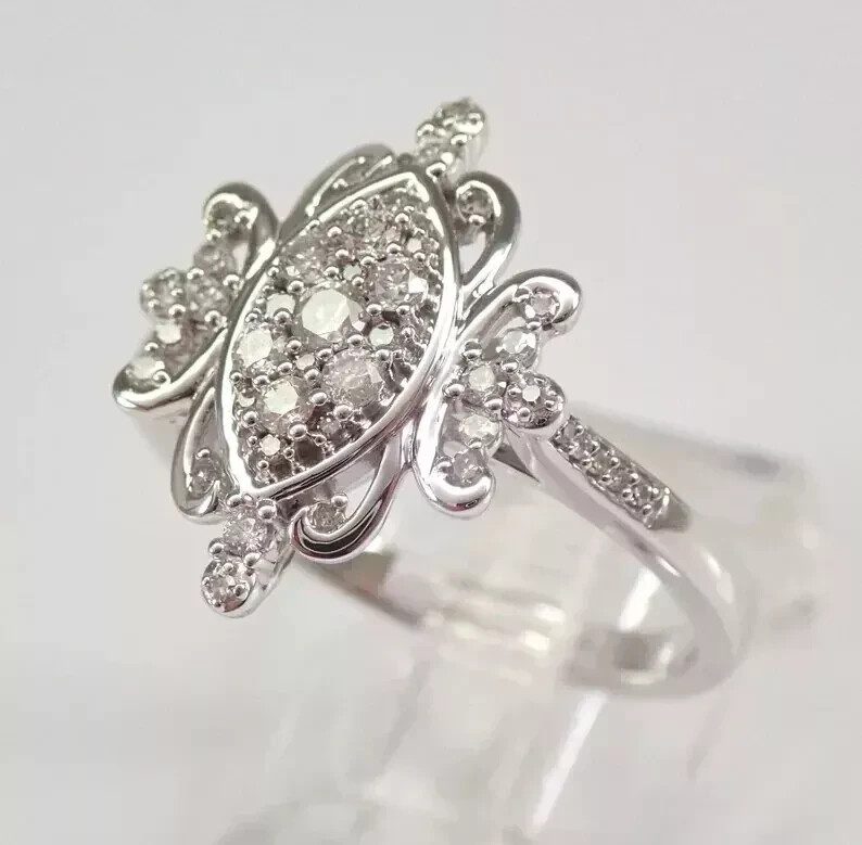 Simulated Diamond Engagement Ring 14K White Gold Finish Wedding 2 Ct Round Cut