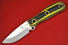 Busse Combat MAX Warden .10" Hollow Ground ElMax Blade, Yellow/Black G10 Handle 