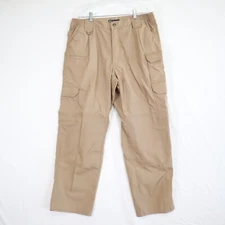 5.11 Tactical Pants Mens 36x30 Ripstop Cargo Pocket Combat Elastic Waist Khaki
