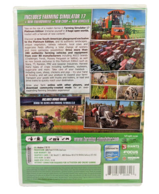 Jeu Farming Simulator 17 Platinum Edition - Version PC Disque - Neuf Sous Blister
