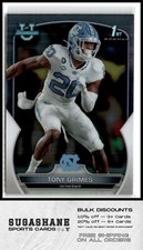 2022 Bowman Chrome University 75 Tony Grimes 1st  North Carolina  Football Card