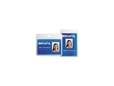 Baumgartens Vinyl Punched ID Badge Holders - Vertical - 3.5'' x 2.5'' - Vinyl - 50