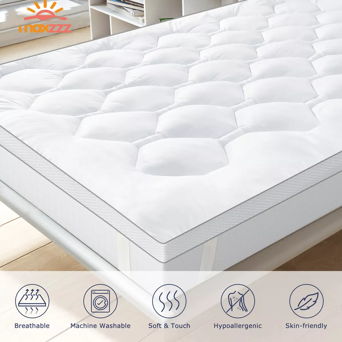 Microfiber Mattress Topper Protector 2/5cm Elastic 