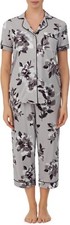 Secret Treasures NWT Women's S M L 3X Gray Floral Capri Pajamas