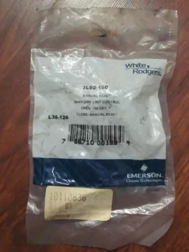 White Rodgers Manual Reset Snap Disc Limit Control P/N: 3L02-160