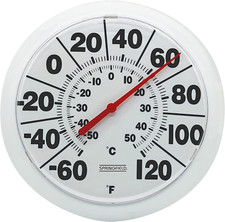 8 In Round Dial Thermometer Weatherproof Outdoor Indoor Bold Analog Display New