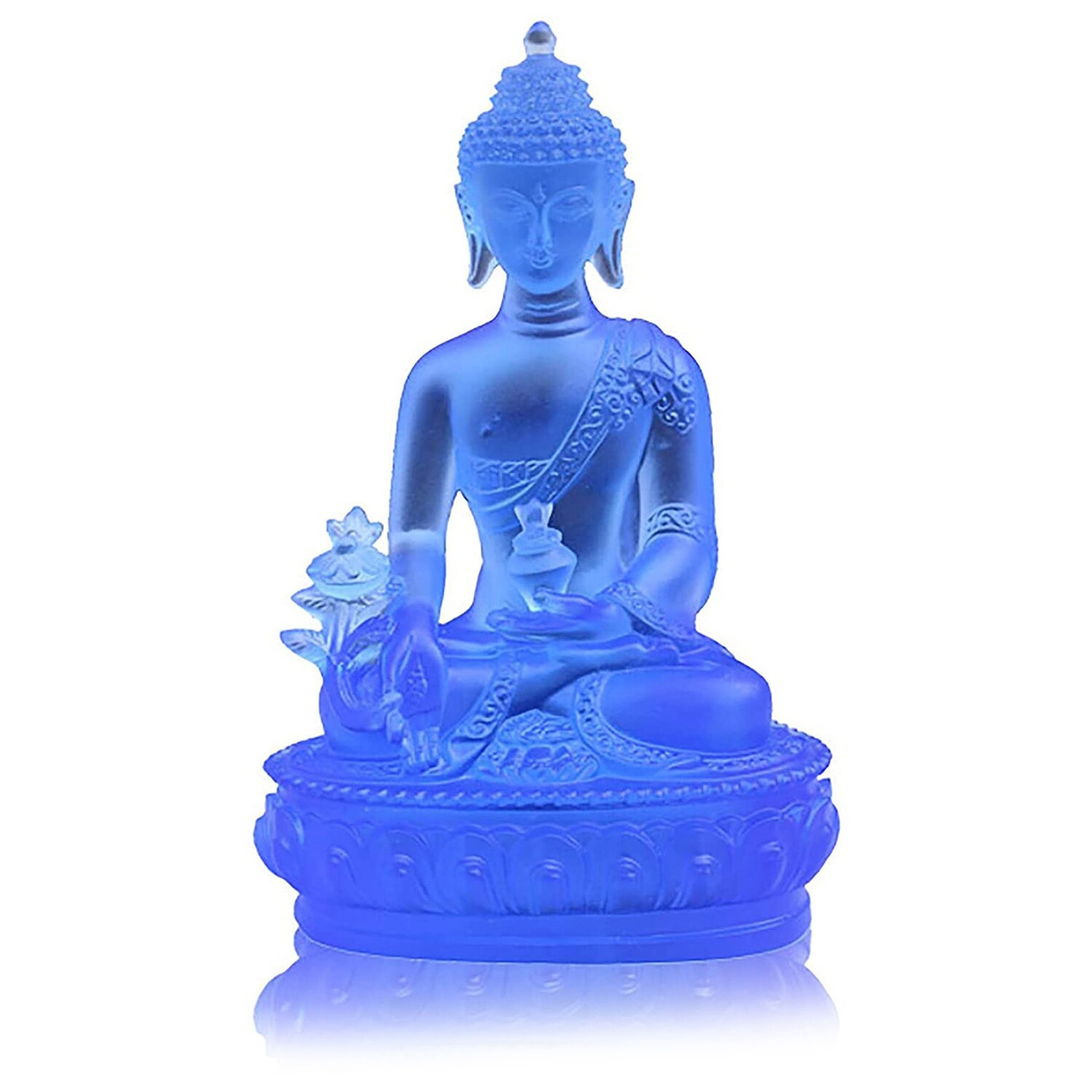 Tibetan Medicine Buddha Statue,Translucent Resin Buddha Sculpture Meditation