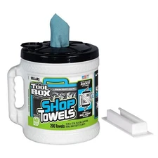 TOOLBOX Shop Towels with Big Grip Dispenser Bucket, Recycled Fiber, 200 Sheets