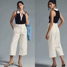Maeve by Anthropologie Remi Wide-Leg Crop Chino Pants Size 8