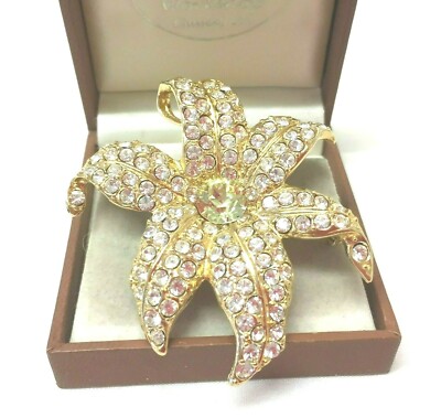 Vintage Jewellery Stunning Signed Ivana Statement Flower Brooch Pin / Pendant