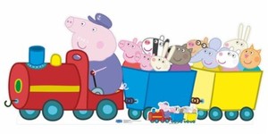 peppa pig on a train