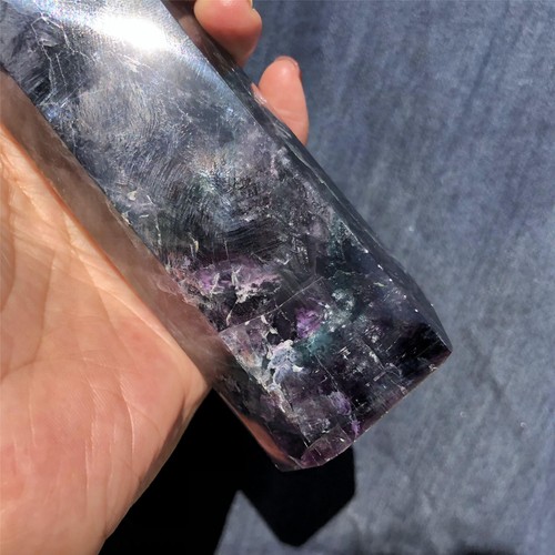 530g Natural fluorite Obelisk Quartz Crystal Point Wand reiki healing gem XA5127 - Picture 10 of 10