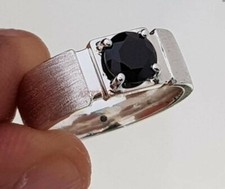 Natural Black Onyx Gemstone with 925 Sterling Silver Ring for Men's 1152