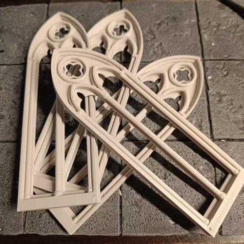 4PC 1/12 Scale Dollhouse Miniatures Accessorie Vintage Gothic Window 3D Printing - Picture 7 of 7