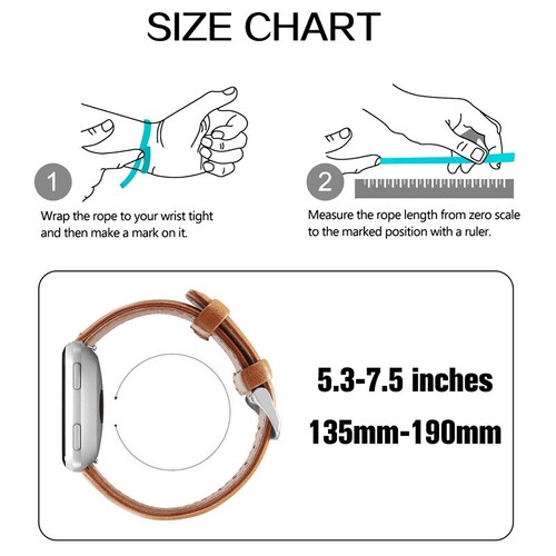 New For Fitbit Versa 4 3/Sense/Versa Genuine Leather Watch Wrist Band Bracelet - Picture 6 of 37
