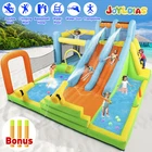 6IN1 Kid Inflatable Water Double Slide Bounce House Splash Pool Backyard Outdoor