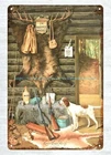I.W. HARPER WHISKEY RIFLE HUNTING CABIN metal tin sign decorative accents