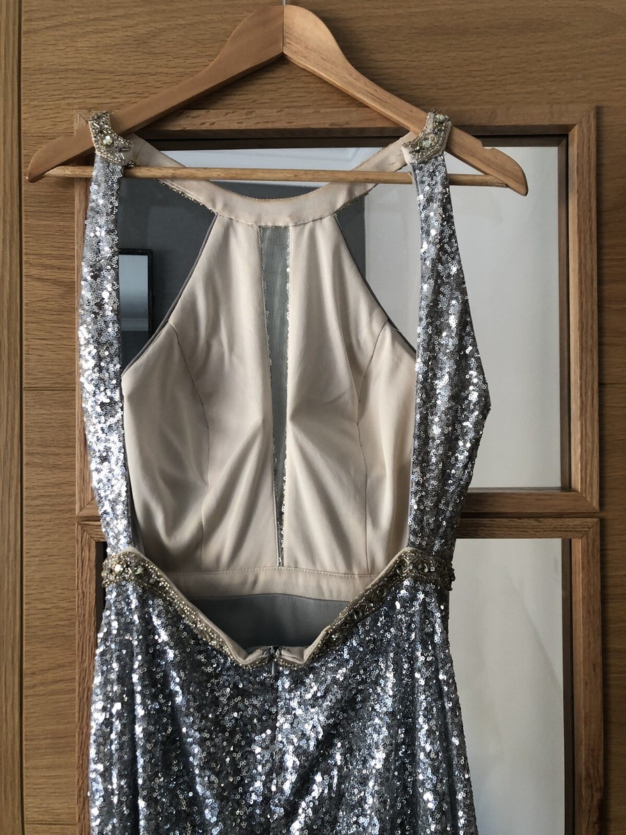 mascara silver dress Stunning Mascara of London Silver Prom Dress UK 6-8 - NEW with Tags