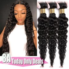Deep Curly Wave Brazilian Virgin Human Hair Extensions Weave Weft 1-4Bundles US
