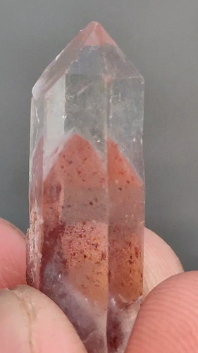 Red phantom quartz crystal Hematite inclusions Natural minerals specimen - Video 1 of 1