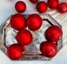 Lot 17 Assorted Red Xmas Ornaments Smooth Matte Shiny Indent Tree Holiday Wreath — photo 9