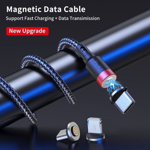 3A Magnetic USB Charge Cable Type C Micro USB iOS Fast Charging Cable Data Cord - Zdjęcie 4 z 27