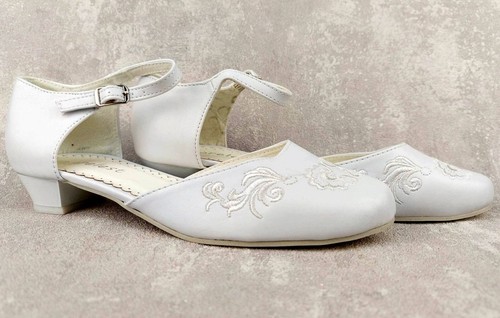 Chaussures de communion chaussures de communion SOF02 blanches taille 32 33 34 35 36 37 38 39 40 - Photo 2 sur 3