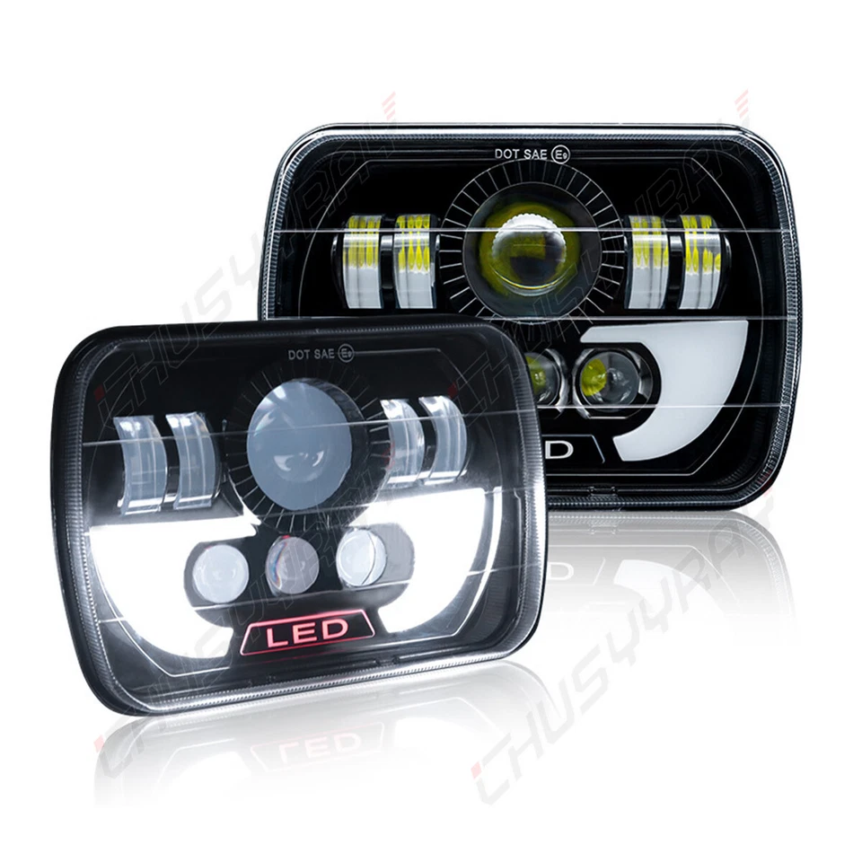 Par de faros LED 7x6" pulgadas haz alto/bajo DRL para Buick Skylark Century Reatta Foto 4 de 4