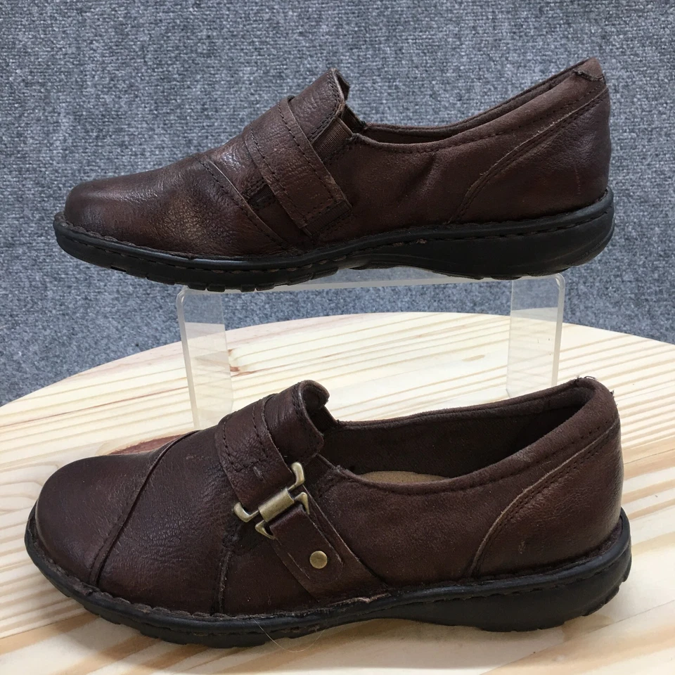 Earth Spirit 鞋女式 7.5 Neli 休闲一脚蹬 乐福鞋 棕色皮革平底鞋 — 第 2/4 张图片