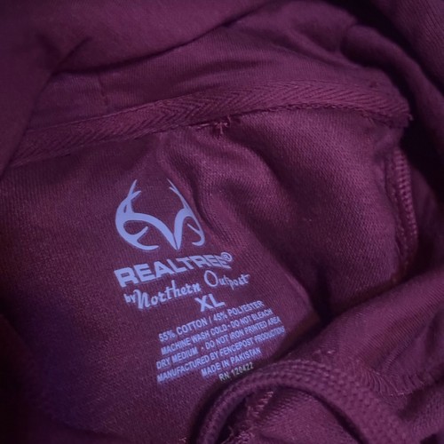 Real Tree Red Maroon Full Zip Up Hoodie Mens Size XL Outdoor Sports NWT - Picture 4 of 7