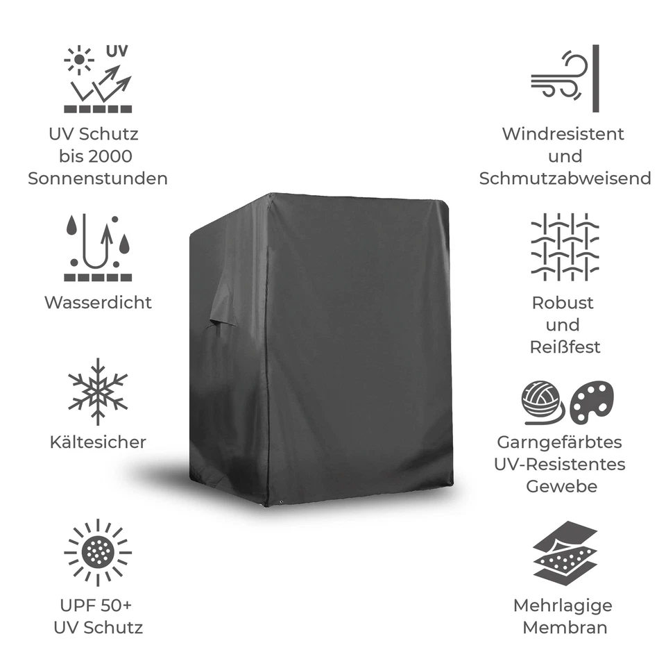 Strandkorb Schutzhülle Wetterfest 600D Strandkorbhülle XXL Abdeckung XL Hülle - Bild 2 von 4