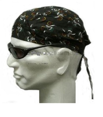 PIRATE SKULL&SWORDS FITTED Bandana Skull Head CAP WRAP Do Doo Du Rag ...