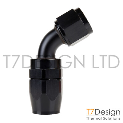 AN8 60 Degree Swivel Seal Braided Hose End Fitting -8 AN08 JIC Black T7Design