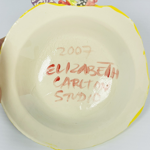 Elizabeth Carlton 2007 Studio Pottery Whimsical Fish Bowl SC Artist 3D - Bild 4 von 8