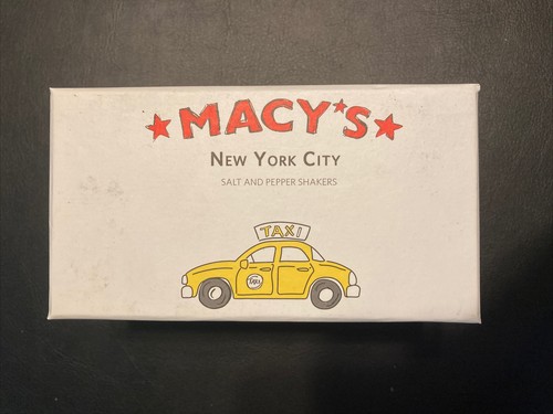 Rosanna Macy’s New York City Yellow Taxi Cab Ceramic Salt Pepper Shakers New NIB - Picture 6 of 7