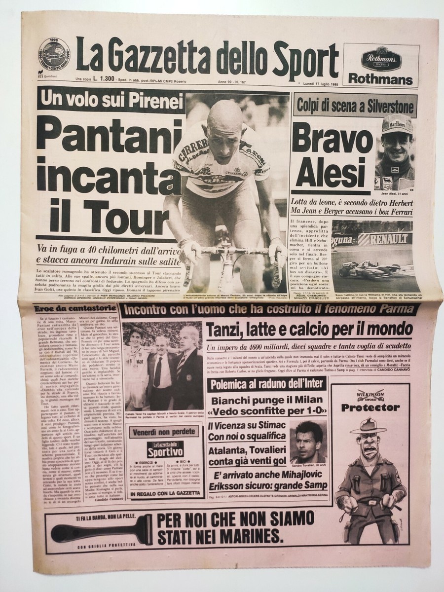 Carte Postale Publicitaire Gazzetta Dello Sport - Marco Pantani - Vintage