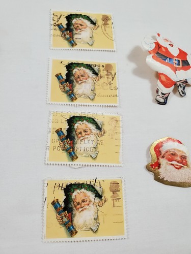 Vintage Christmas Sticker And Stamp Lot Lick And Stick Seals Paper Ephemera - Picture 7 of 9