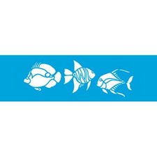 Fish 11.02 x 1.57 in : Diy Reusable Laser Cut Stencils 28x4cm Ornament Border