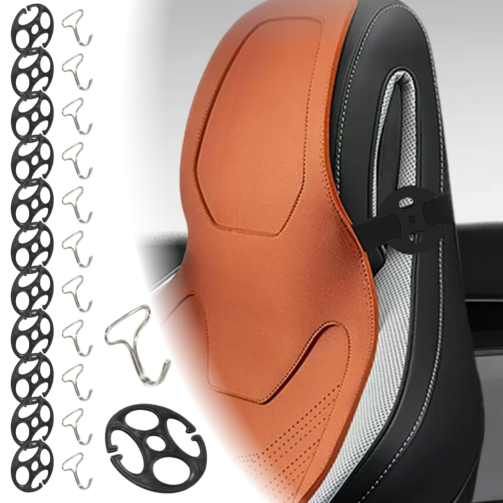 12pcs Car Seat Cover Plum Plate Metal Hook Plastic Chucks Locking Clip Fixed US thumbnail 7