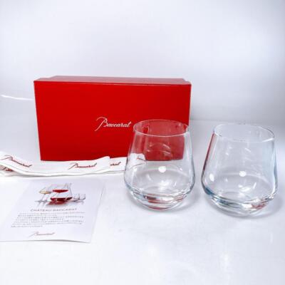 Baccarat Chateau S Tumblers Set of 2 Rock Wine Glasses Crystal NEW UNOPENED