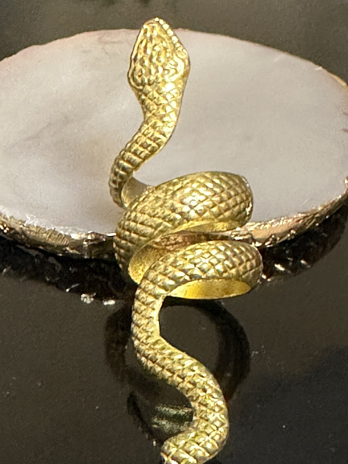 Snake Ring Wrap Around Serpent Loop Viper Gold To… - image 4