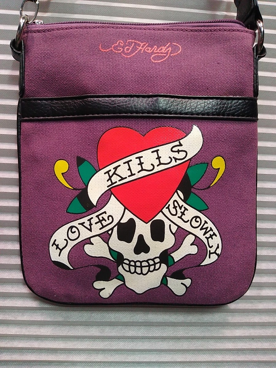 Vintage Y2k Ed Hardy Kills Skull Christian Audigier Crossbody  